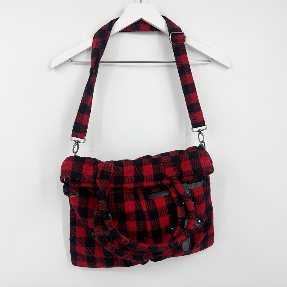 Olsenboye Vintage Y2K Red Plaid Cross Body Bag Early 2000s Festival